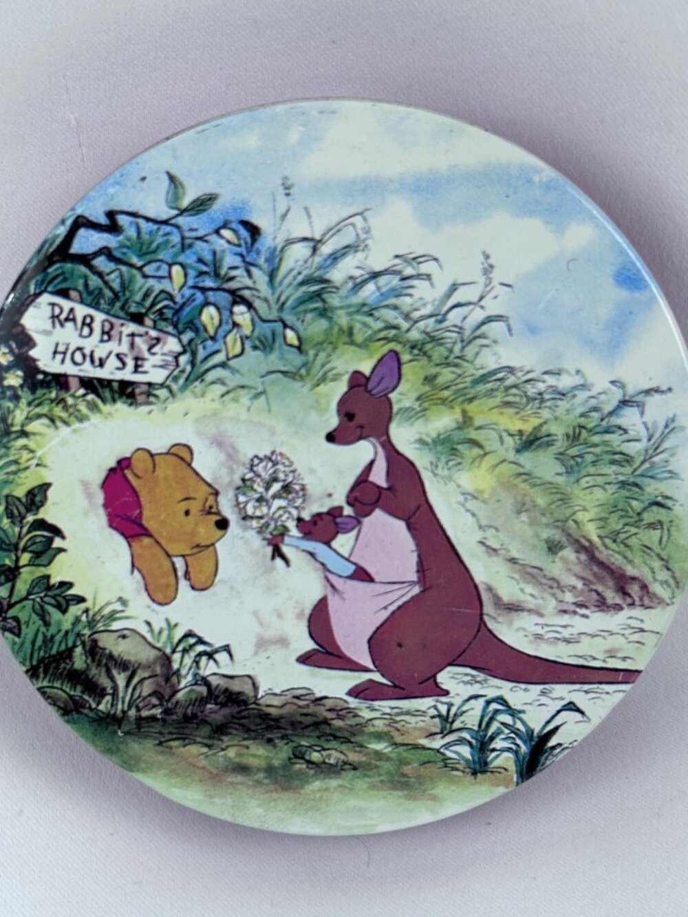 Vintage Winnie The Pooh & Kanga Huntley And Palmers Biscuits Round 5" Tin